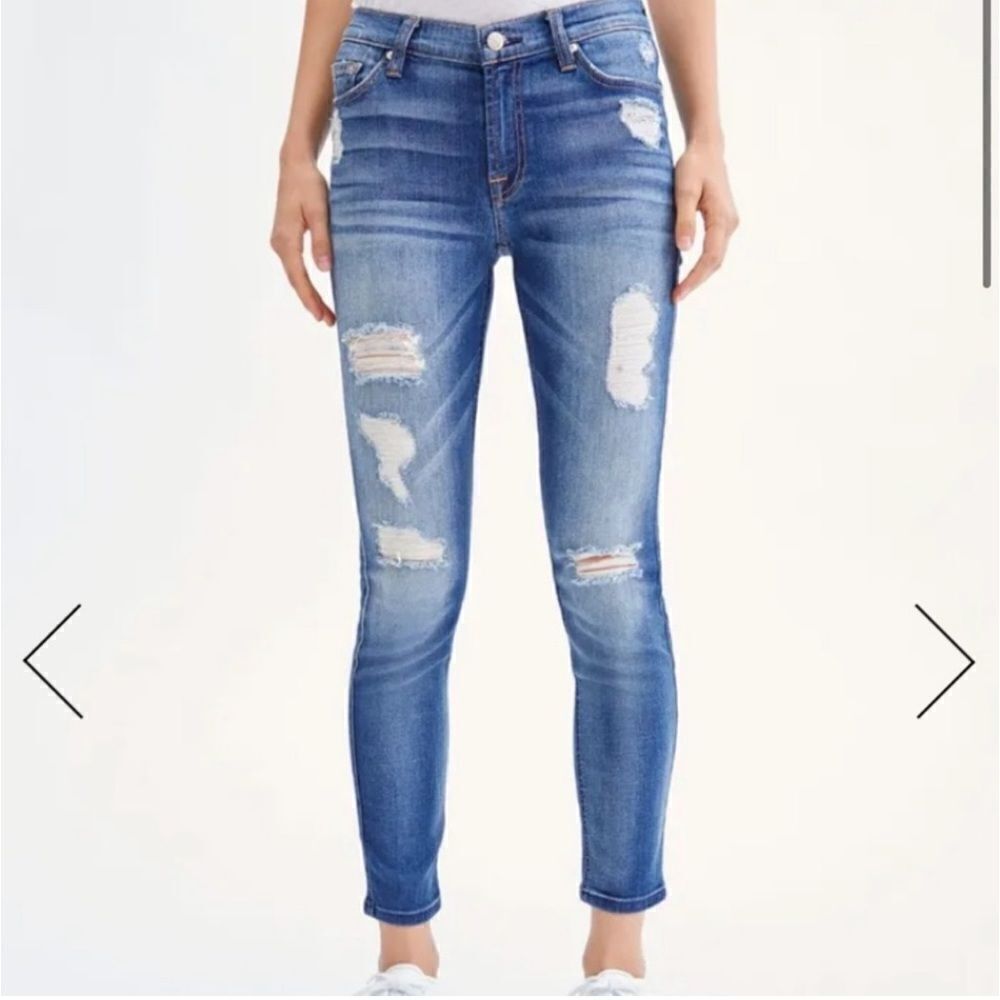 7FAMK Ankle Skinny Distressed Jean